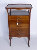 An Art Nouveau Music Cabinet,  fitted with five drawers, approx 55 x 40 x 98 cms.