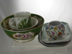 A Quantity of Miscellaneous Porcelain including a hand painted fruit bowl, a vase stamped "Flora", a