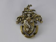 The Arms of Wylie of Glasgow 1875 Parcel Gilt Brooch, as a full emblazon of the coat of arms with