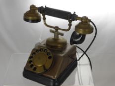 A 1930's Danish Copper and Brass Telephone.