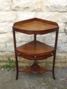 An Antique Mahogany Wash Stand, having inlay to central and dummy drawer, approx 54 x 39 x 80 cms.