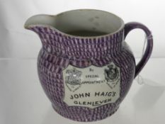 A Lavender John Haig's Glen Leven Jug.