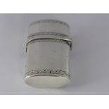 A Plain Silver 19th Century Etui Needle Case of oval form tapering section with bright cut border.