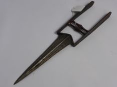 An Antique Indian Katar Push Dagger, the dagger having ribbed blade, approx 24 cms long.