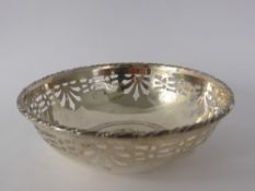 A Solid Silver London Hallmark Bon Bon Dish, mm R.C. dated 1926 together with a mother of pearl