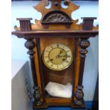 A Virana Mahogany Cased Wall Clock, with enamel and brass face and Roman dial, approx 64 x 30 cms