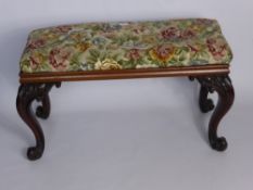 A Victorian Double Music Stool, on cabriole legs, approx 83 x 33 cms.