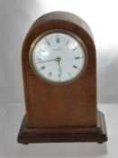 An Edwardian Mahogany  Inlaid Mantel Clock, by RC Marsh & Co Ltd, Birmingham (no back cover)