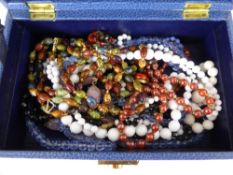 A Miscellaneous Collection of Vintage and other Costume Necklaces, including jet, glass and amber in