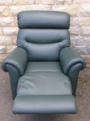 A Contemporary Forest Green Leather La-Z-Boy Arm Chair.