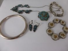 A Collection of Miscellaneous Silver Jewellery, including Chinese silver mother of pearl bracelet