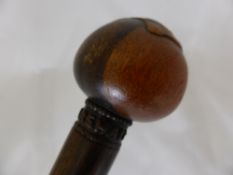 A South African Knobkierie (short club) together with an African swagger stick, WAF. (2)