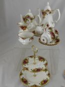 A Part Royal Albert Old Country Roses Tea/Coffee Set, comprising tea pot, coffee pot milk jug,