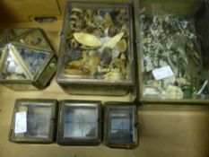 A Miscellaneous Collection of Cut Glass and Brass Collector's Boxes of various shapes and sizes. (