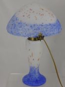 An Art Nouveau / Deco Style Mushroom form glass table lap.