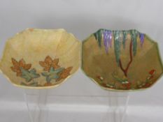 A Crown Devon "Hattita" Fruit Bowl, (AF) together with a Crown Devon fruit bowl and vase depicting