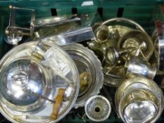 A Quantity of Silver Plate, including planter, caster, cigar box, tray, bowls etc.