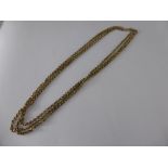 A 9 ct Gold Three Strand Necklace, approx length 42 cms, approx wt 9 gms.