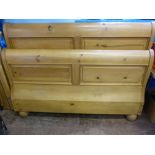 A Vintage Pine Double Sleigh Bed, approx 162 x 120 cms