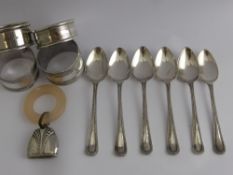 Miscellaneous Silver and Silver Plate, including six teaspoons B pattern mm E.V., Sheffield hallmark