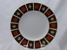 Eight Royal Crown Derby Imari Pattern Dinner Plates, pattern no. A1314, approx 27 cms dia.