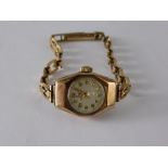 A Lady's 9 ct Gold Vintage Cocktail Watch, the watch having a 9 ct gold bracelet, approx wt