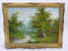 C. Innes Two Oils on Canvas depicting woodland scenes, signed lower right, approx 39 x 30 cms,