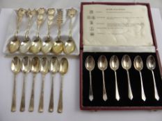 Three Boxes of Silver Teaspoons, a presentation set of silver hallmark together with a set of six