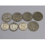 Quantity of Coins, including a Victorian Crown 1896, three Kennedy Liberty Half Dollars and an