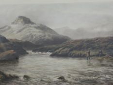 A Hand Coloured Print, Douglas Adams entitled 'A Tight Line' Connemara published by Henry Graves,