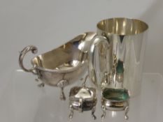 A Miscellaneous Collection of Silver Plate, incuding Elkington Pint Mug, gravy boat etc.