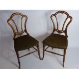 Two Victorian Walnut Bedroom Chairs. (2)