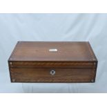 An Antique Rosewood Inlaid Writing Box, mother of pearl inlay, approx 41 x 23 x 12 cms