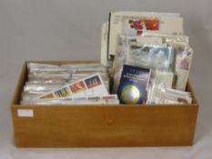 A Wooden Box of GB Commemorative Covers, together with a small amount of unused material and all-