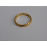 A Yellow Gold 22 ct Wedding Ring, Sheffield hallmark, mm AC Co., size M, approx wt 2.9 gms.