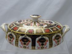 A Royal Crown Derby Imari Pattern Lidded Vegetable Dish, pattern no. 1128, approx 32 cms dia.