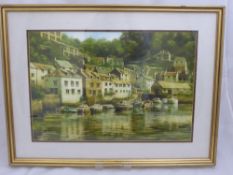Richard Pedersen, a water colour entitled "Boats in  Polperro Harbour" dd 1988, signed in pencil