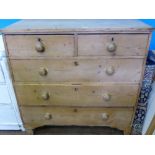 A Vintage Pine Chest of Drawers, two short and three long drawers, approx 103 x 49 x 104 cms