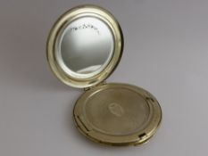 A Lady's Vintage Silver Compact, having engine turned case with crowned monogram KEILL, London