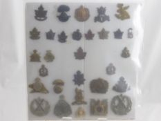 A Display of All Original Canadian Military Insignia, various periods C.E.F nr 4,10,21,55,78,45,49,