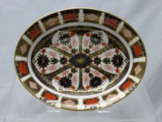 Two Royal Crown Derby Imari Pattern Oval Vegetable Dishes, pattern no. 1128, approx 26 cms dia.