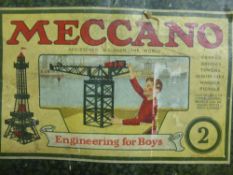 A Box of Vintage Meccano Set 2, together with a carved wooden Solitaire game.