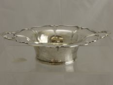 A Silver Bon Bon Dish, floral form dish having scalloped edges, Sheffield hallmark OB & Dc, dated