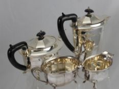 Sheffield Plate Tea Set, comprising coffee pot, tea pot, sugar bowl and milk jug.