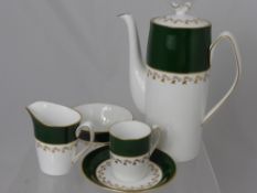 A Spode Coffee Set, including coffee pot, sugar bowl, milk jug and six cups and saucers.