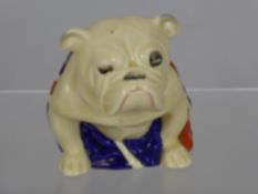 A Royal Doulton British Bulldog figure approx 19 x 8.5 cms, draped in the Union Jack Flag, No.