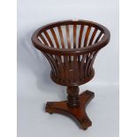 A Slatted Wood Plant Holder.