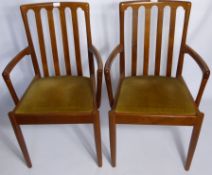 Four Meredew Teak "Avalon" Chairs with two carvers. (6)