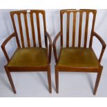 Four Meredew Teak "Avalon" Chairs with two carvers. (6)