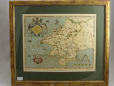 A Large Framed Print of Saxon Pembrokeshire, published by Taylowe Limited 1971, approx 59 x 50 cms